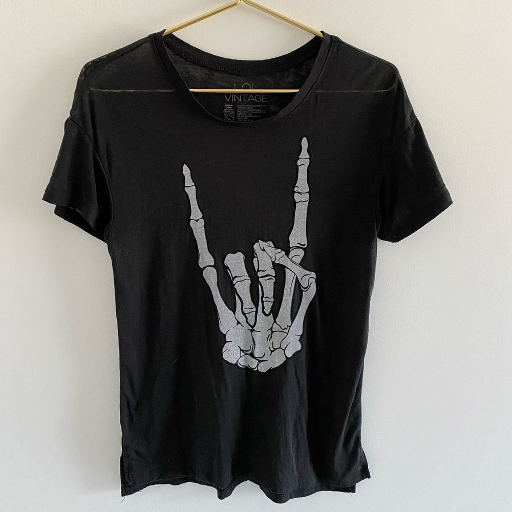 Skeleton Rock Burnout T-Shirt